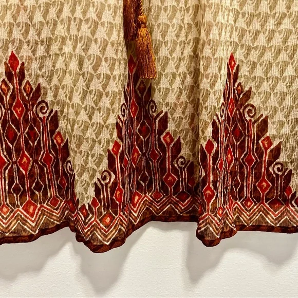 Elegant Beige and Red Women's blouse.From the renowned Lucky brand, long sleeves - Picture 13 of 15